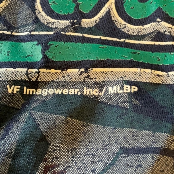 Seattle Mariners Women's Long Sleeve Tee - Navy and Gray - Picture 6 of 8